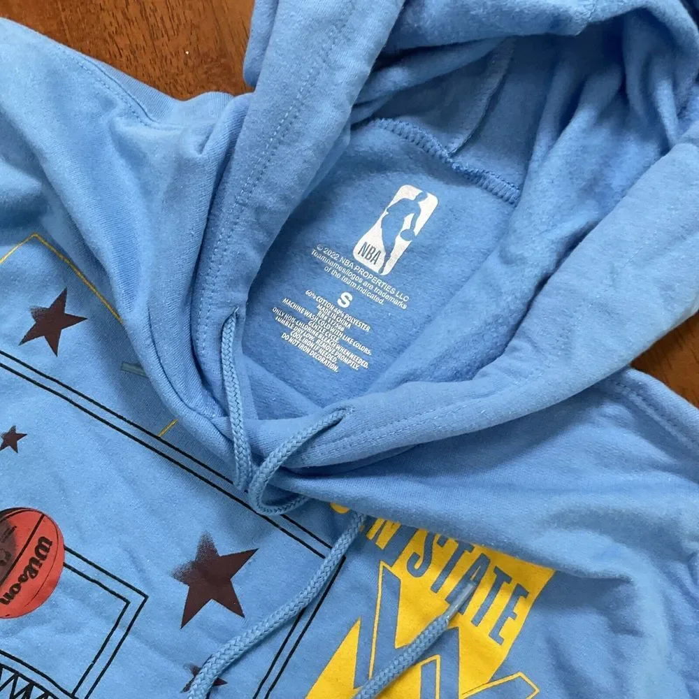 Golden State Warriors NBA Unisex Blue Ombre Hooded Sweatshirt Size Small S - Picture 4 of 10